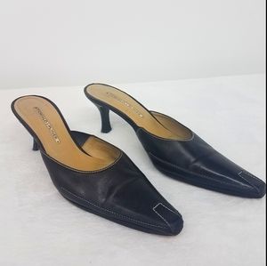 Donald J Pliner Lira Black Leather Pointed Toe Mule Size 9